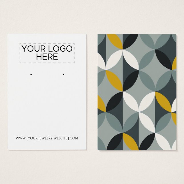 Tarjeta de visualización de patrón amarillo gris m (Anverso y reverso)