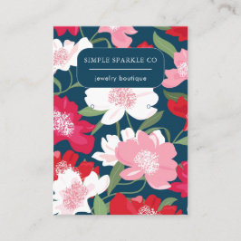 Tarjeta de visualización de patrón floral rojo col