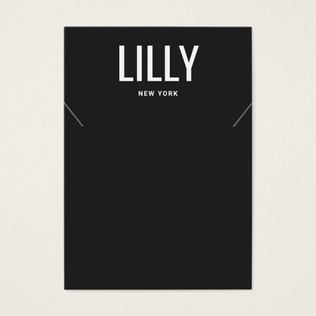 Tarjeta de visualización de pulsera de cuello negr (Frente)