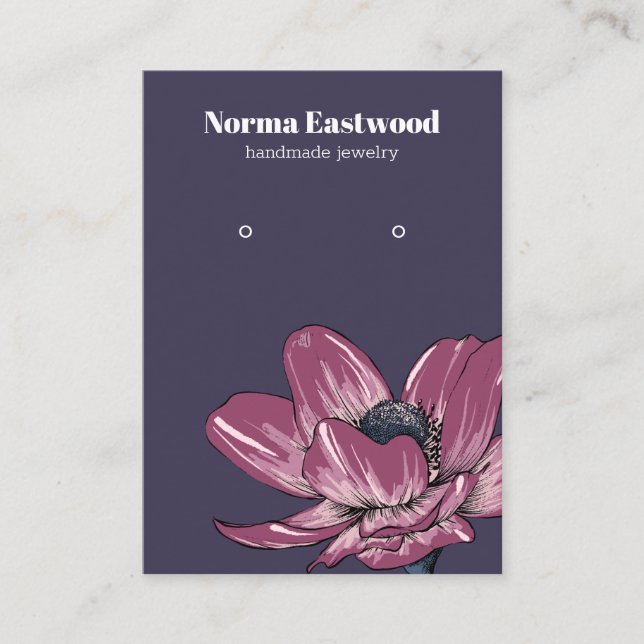 Tarjeta de visualización de reposo de flores morad (Anverso)