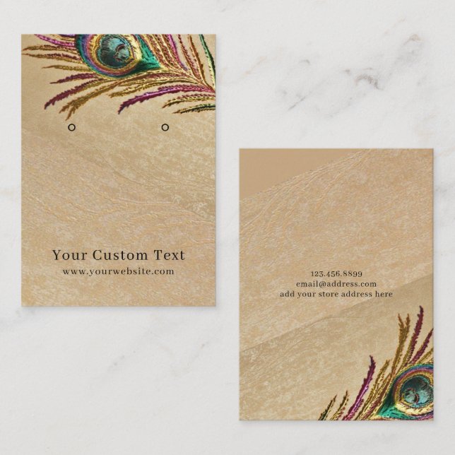 Tarjeta de visualización de reposo ・ Pluma de pavo (Anverso / Reverso)