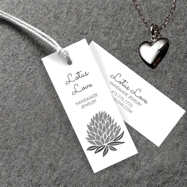 Tarjeta de visualización de ropa de joyería HangTa (Lotus Flower Hang Tag Price Tag Jewelry Clothing Display Card
)
