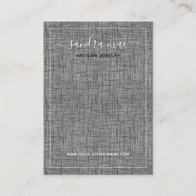 Tarjeta de visualización de textura gris de lino n (Anverso)