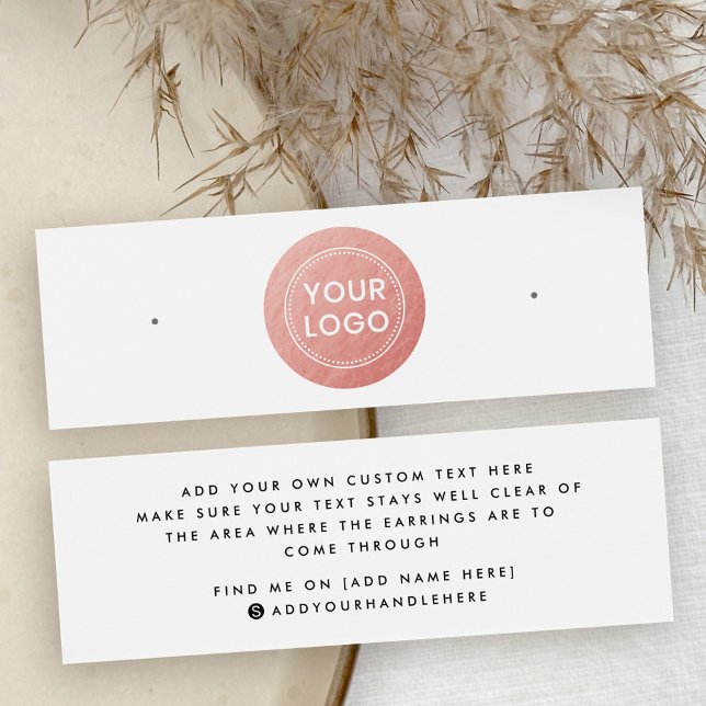 Tarjeta de visualización de zócalo de círculo dora (Faux rose gold circle stud earring display card)