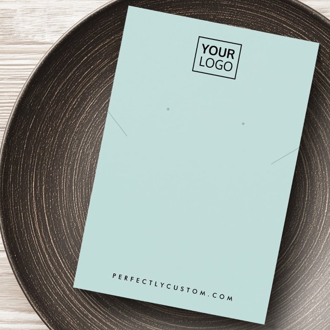 Tarjeta de visualización del anillo de apoyo de co (Light blue add logo necklace earring display card)