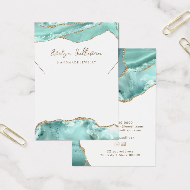 Tarjeta de visualización del collar de agata de Aq (Oficina)