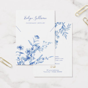 Tarjeta de visualización del collar de flores silv