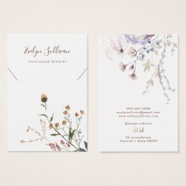Tarjeta de visualización del collar de flores silv