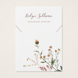 Tarjeta de visualización del collar de flores silv