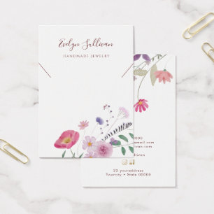 Tarjeta de visualización del collar de flores silv