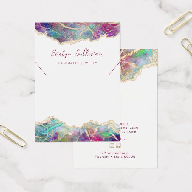 Tarjeta de visualización del collar opal acuamarin (Oficina)