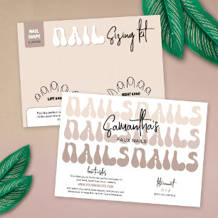 Tarjeta de visualización del kit de tallas de uñas