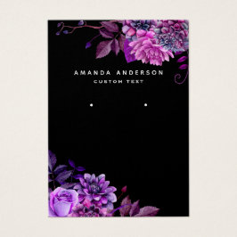 Tarjeta de visualización del soporte floral púrpur