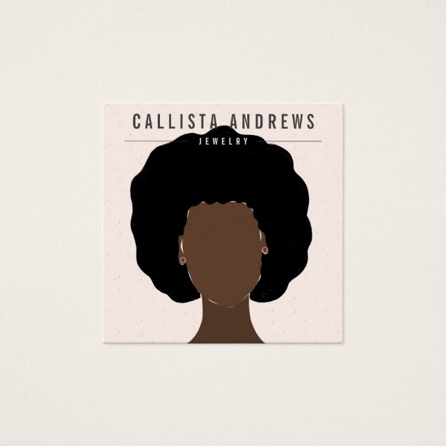 Tarjeta de visualización Earthy Boho Black Hair Ch (Anverso)