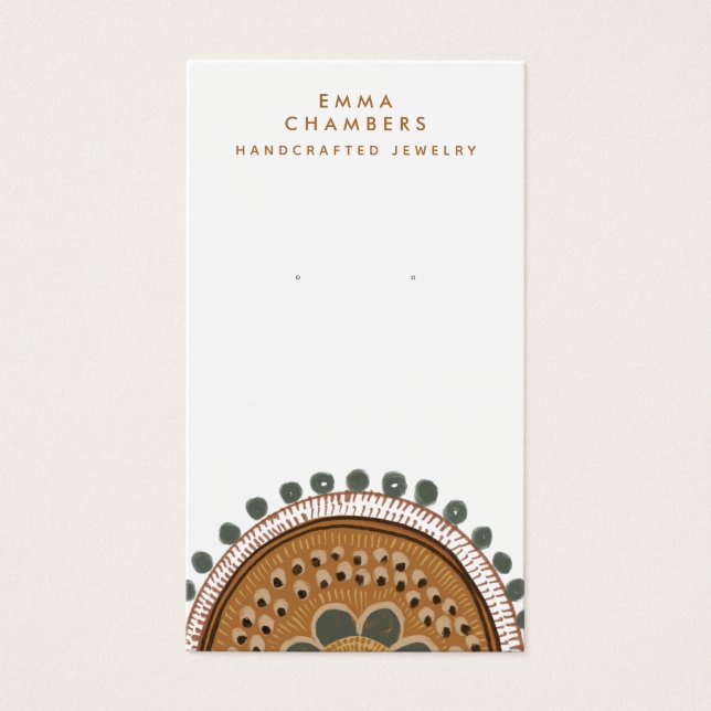 Tarjeta de visualización Earthy Boho Rustica Earri (Frente)