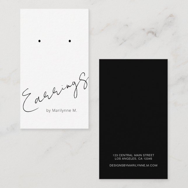 Tarjeta de visualización elegante con guión alto (Anverso / Reverso)