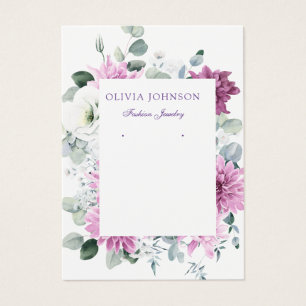 Tarjeta de visualización floral de color acuático