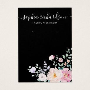 Tarjeta de visualización floral de color acuático