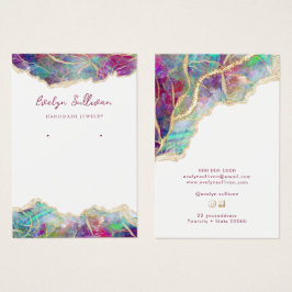 Tarjeta de visualización Fuchsia aquamarine opal j