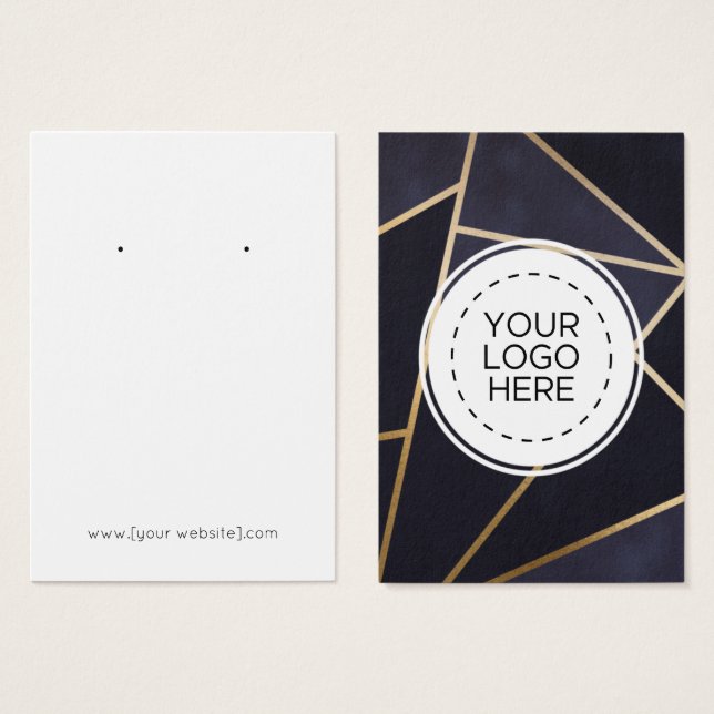 Tarjeta de visualización Geométrica moderna de Oro (Anverso y reverso)