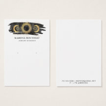 Tarjeta de visualización Gold Black Sun Moon Star 
