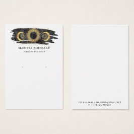 Tarjeta de visualización Gold Black Sun Moon Star 