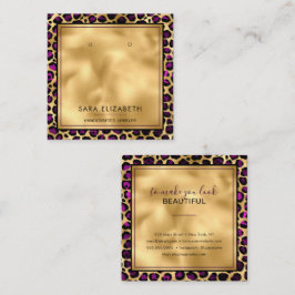 Tarjeta de visualización Gold Purple Leopard Print
