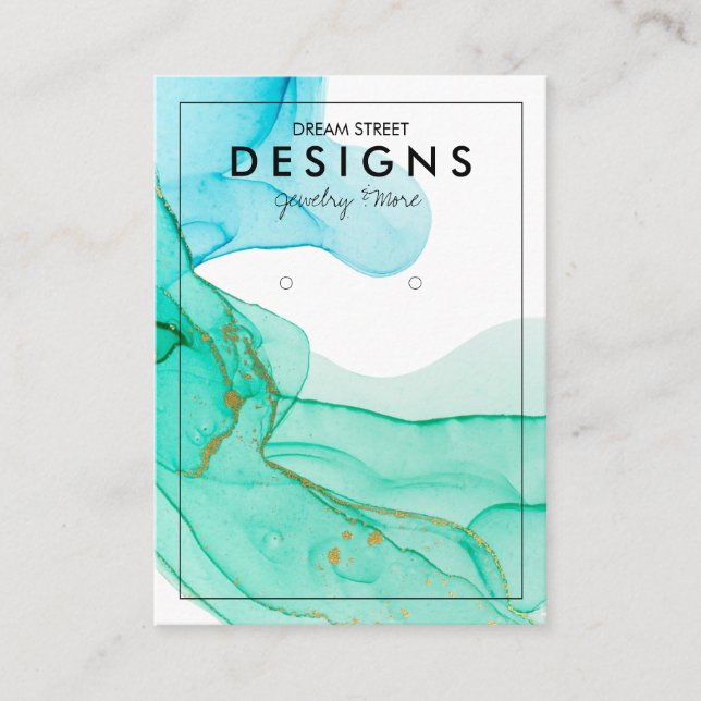 Tarjeta de visualización Green Blue Gold Trendy Ea (Anverso)