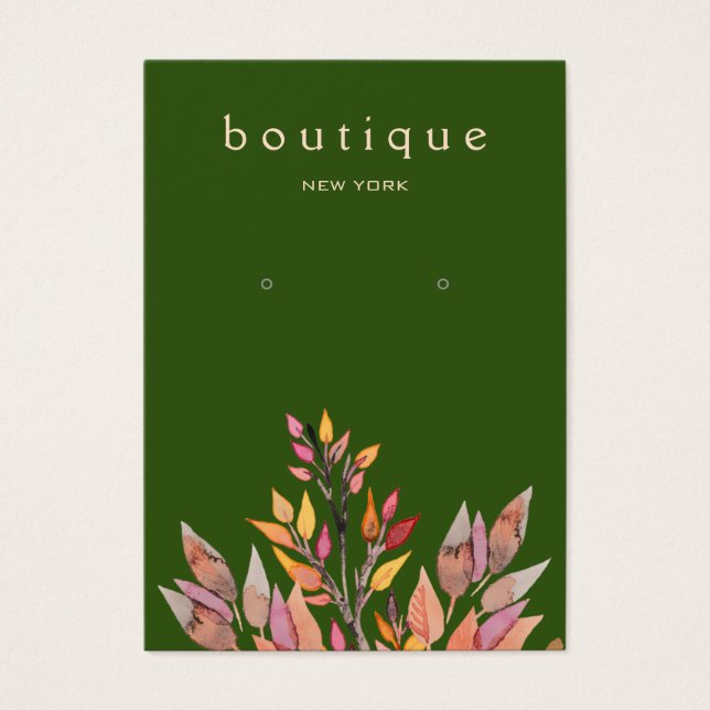 Tarjeta de visualización Green Earthy Jewelry Earr (Frente)