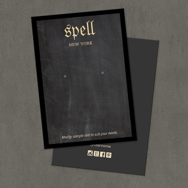 Tarjeta de visualización Guay Black Rustic Edgy Ea (Subido por el creador)