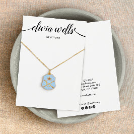 Tarjeta de visualización moderna de collar blanco