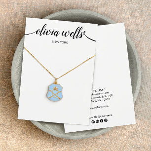 Tarjeta de visualización moderna de collar blanco