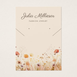 Tarjeta de visualización moderna de collar de flor
