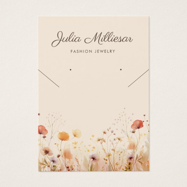 Tarjeta de visualización moderna de collar de flor (Frente)