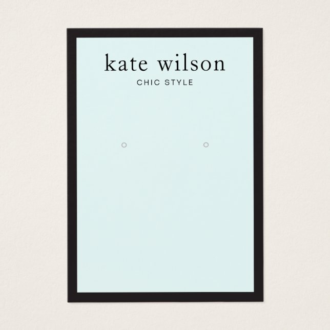 Tarjeta de visualización moderna de color azul cla (Frente)