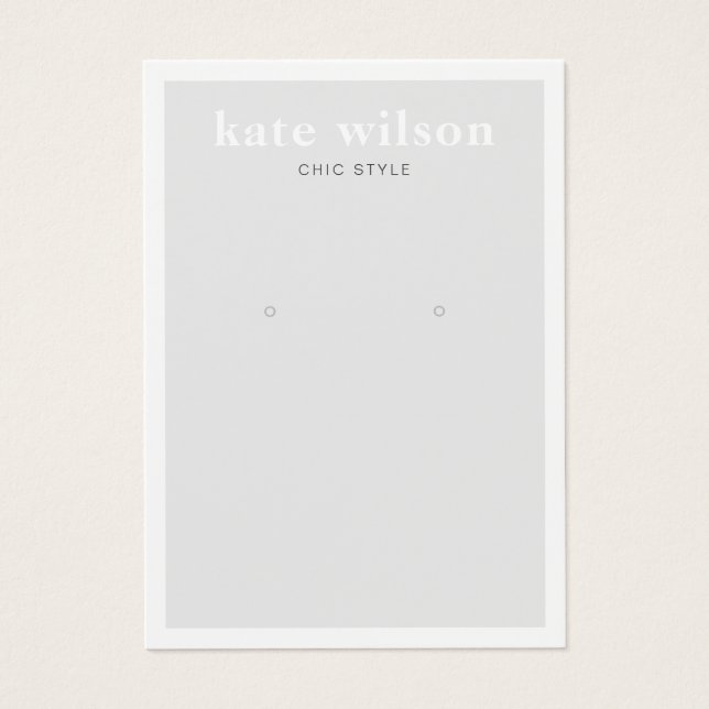 Tarjeta de visualización moderna de Gris claro (Frente)