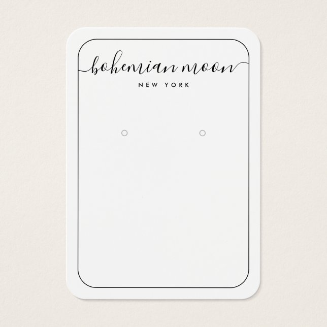 Tarjeta de visualización moderna de joyas de escri (Frente)