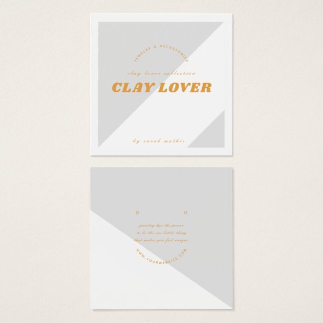 Tarjeta de visualización moderna de joyas de Gris  (Anverso y reverso)