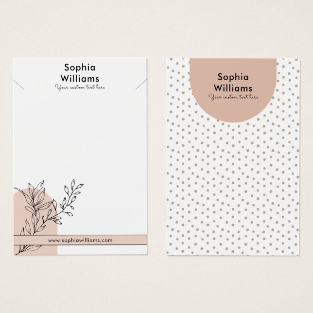 Tarjeta de visualización moderna de joyas del coll (Anverso y reverso)