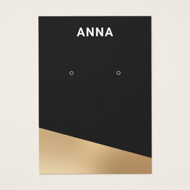 Tarjeta de visualización moderna de joyería de oro (Frente)