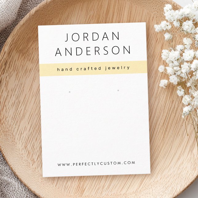 Tarjeta de visualización moderna de los pendientes (Modern light yellow and white earring display card)