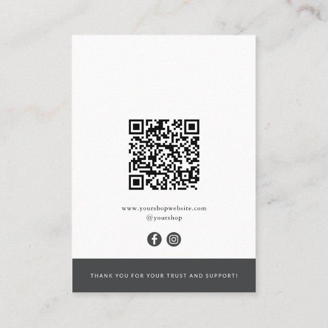 Tarjeta de visualización moderna de los registros  (Reverso)