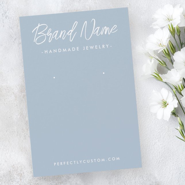 Tarjeta de visualización moderna del anillo azul p (Modern dusty blue earring display card)