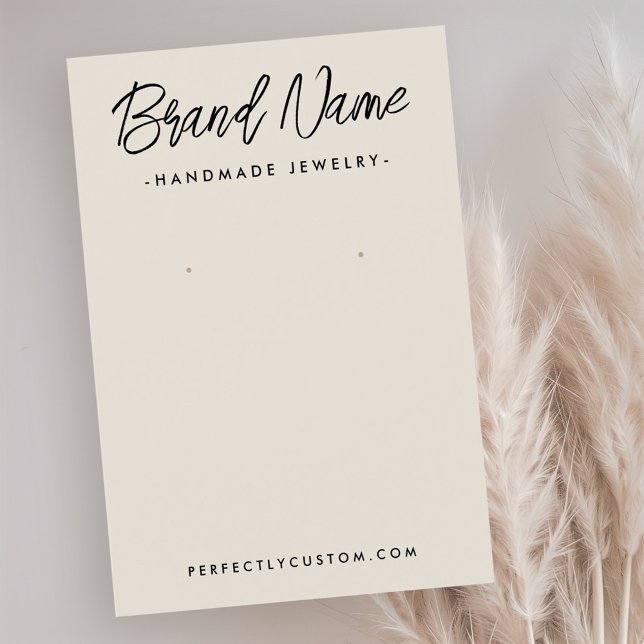 Tarjeta de visualización moderna del anillo de ama (Modern light tan earring display card)