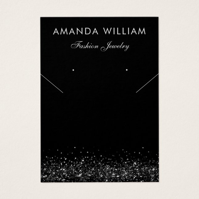 Tarjeta de visualización moderna del collar negro  (Frente)