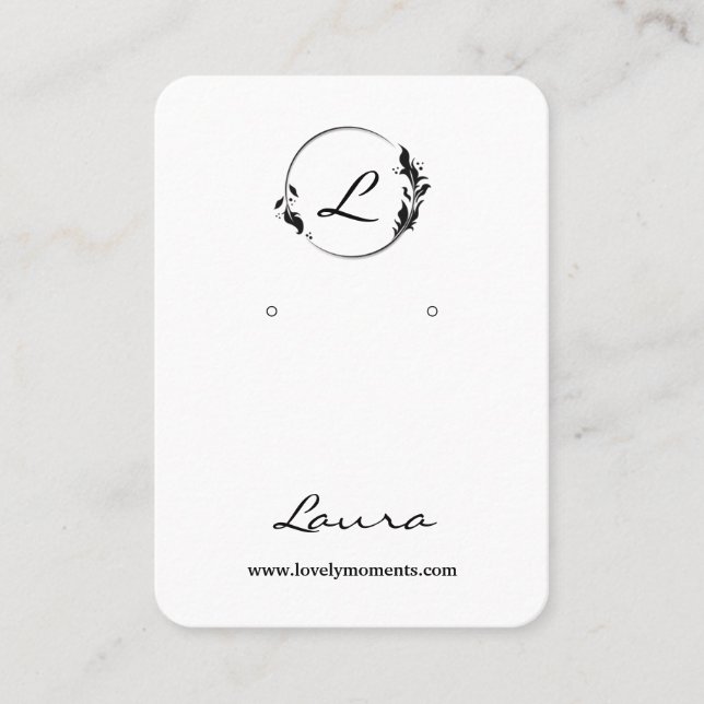 Tarjeta de visualización moderna en blanco y negro (Anverso)