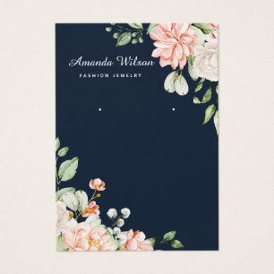 Tarjeta de visualización moderna NAVY RUBOR FLORAL