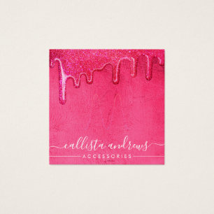 Tarjeta de visualización Neon Pink Thick Purpurina