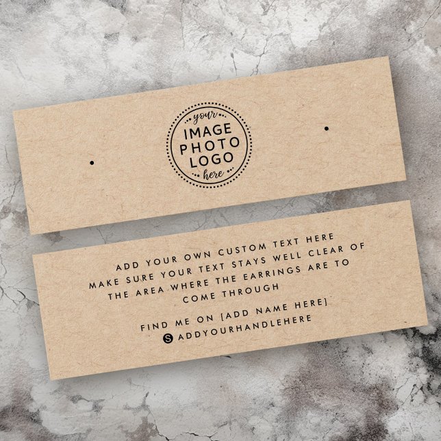 Tarjeta de visualización para el anclaje del perso (Kraft paper custom logo stud earring display card)