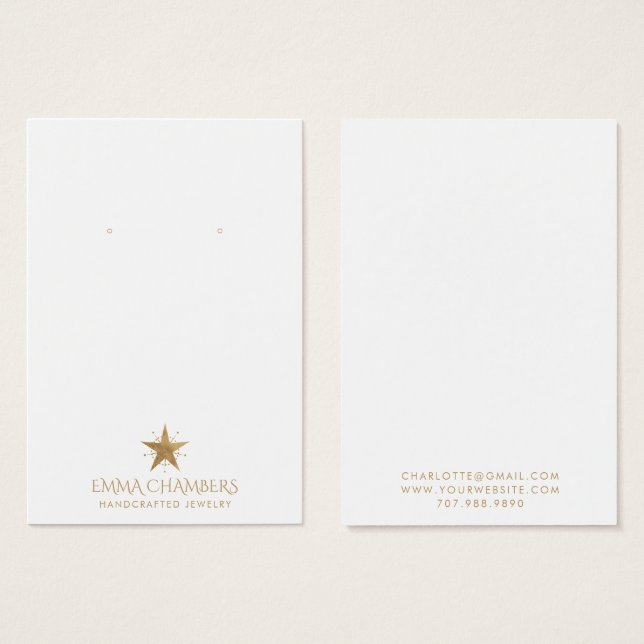 Tarjeta de visualización para joyas de la luna de  (Anverso y reverso)